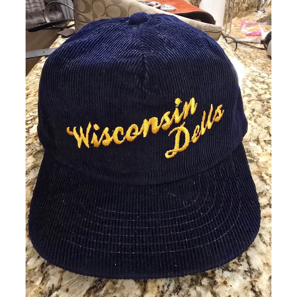 New Navy Corduroy Wisconsin Dells Snapback Hat Cash's USA